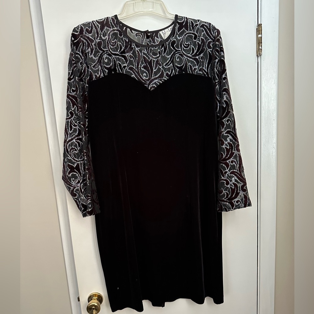 Velvet and sheer party dress